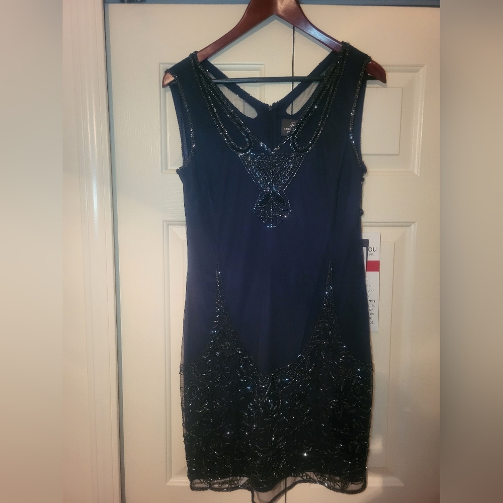 Adrianna Papell Navy Blue Coctail Dress